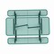 Flash Furniture Mantilla Rectangle Picnic Table, Green, Expanded Metal Mesh Top, Black Frame, 72-1/4 in L SLF-EML-72-GN-GG - alternate 3